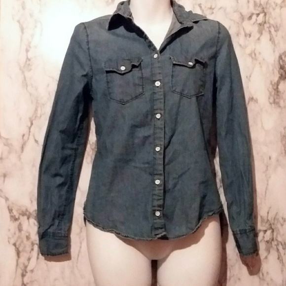 Aeropostale Jean Top White Buttons XSmall - Picture 1 of 2